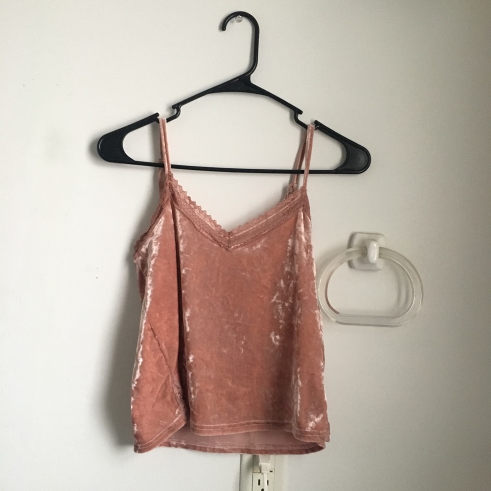 Pink velvet cami